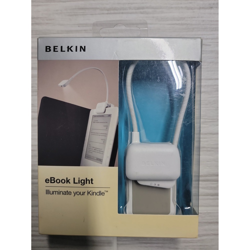 Belkin eBook Light Clip-On Reading Lamp for Amazon Kindle White New Sealed